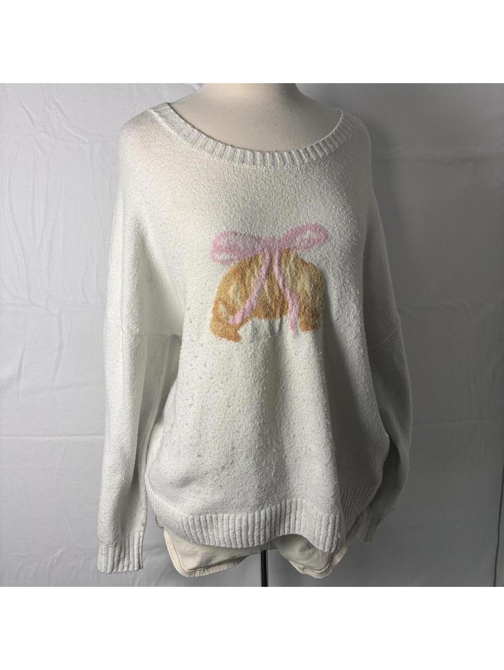 Hollister sweater with bow croissant graphic size xl